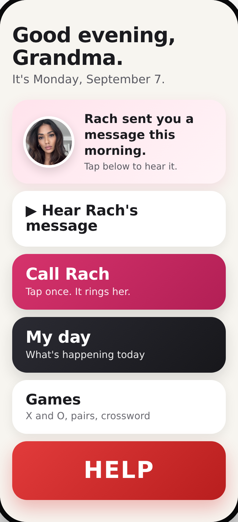 Grandma's home screen